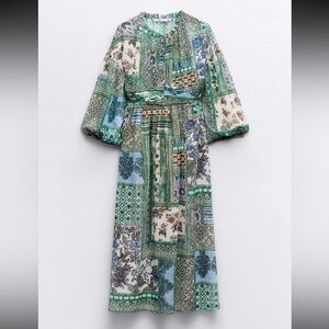 Zara Patchwork Print Maxi Dress